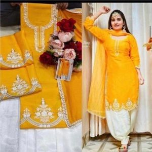 Indian punjabi silk suit unstich